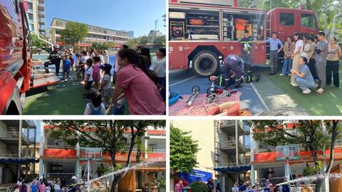 Giáo viên, học sinh 3 quận đồng loạt thực hành chữa cháy, cứu nạn