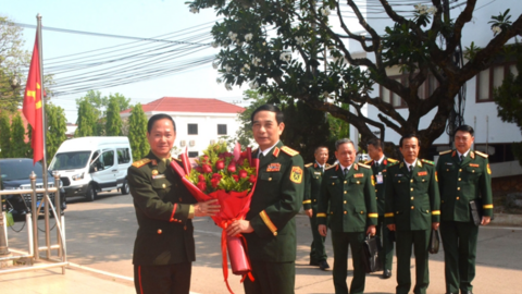 Đại tướng Phan Văn Giang gặp Bộ trưởng Bộ Quốc phòng Lào