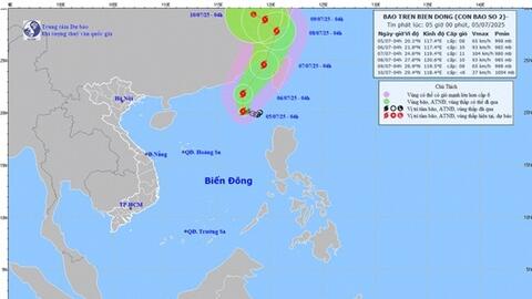 Áp thấp nhiệt đới đã mạnh lên thành cơn bão số 2