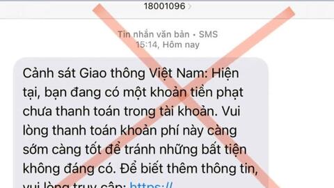 Lừa đảo thông báo lỗi vi phạm giao thông