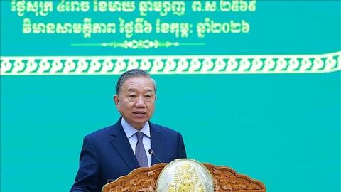 Quốc yến chào mừng Tổng Bí thư Tô Lâm và đoàn đại biểu cấp cao Việt Nam thăm cấp Nhà nước Vương quốc Campuchia