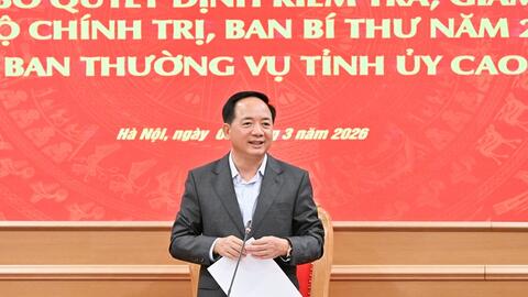 Công bố quyết định kiểm tra đối với Ban Thường vụ Tỉnh ủy Cao Bằng