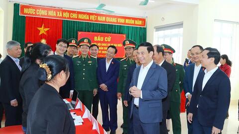 Đại tướng Phan Văn Giang kiểm tra công tác chuẩn bị bầu cử tại Cao Bằng