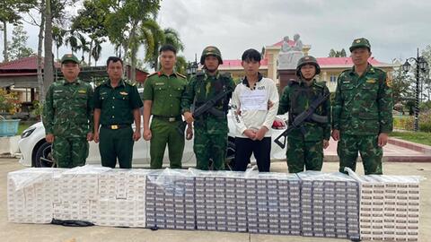 Bộ đội Biên phòng Tây Ninh bắt đối tượng vận chuyển gần 4.000 bao thuốc lá lậu