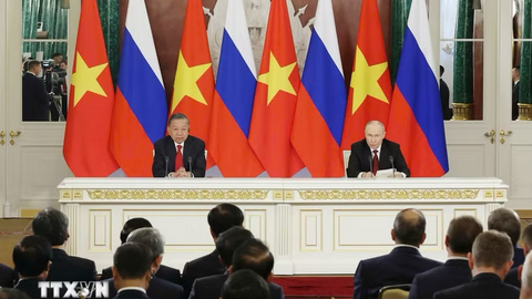 Tổng Bí thư, Chủ tịch nước Tô Lâm và Tổng thống Nga Putin phát biểu với báo chí