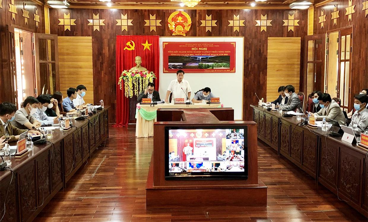 Phó Chủ tịch UBND tỉnh Kpă Thuyên phát biểu chỉ đạo hội nghị. Ảnh: Lê Nam