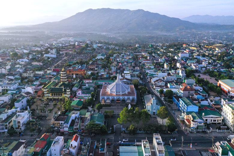 Góc TP Bảo Lọc nhìn từ trên cao. Ảnh minh họa: baolamdong.vn