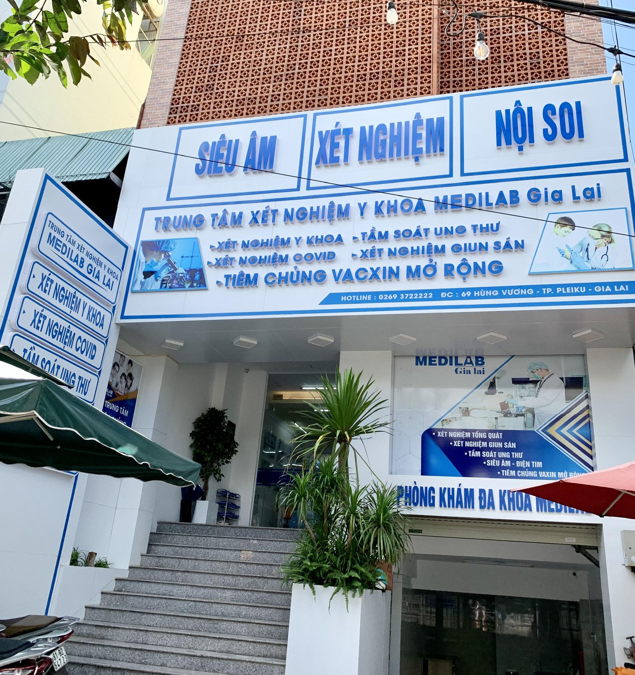 Trung tâm Xét nghiệm Y khoa Medilab Gia Lai (địa chỉ 69 Hùng Vương, phường Diên Hồng, TP. Pleiku). Ảnh: Như Nguyện
