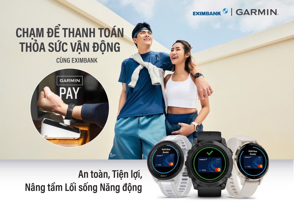 Eximbank trở thành ngân hàng thứ 10 tại Việt Nam triển khai Garmin Pay.