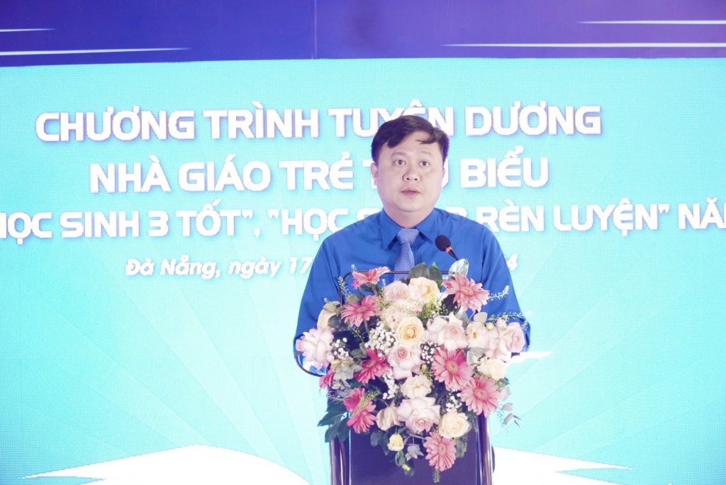 Anh Lê Công Hùng, Bí thư Thành đoàn Đà Nẵng phát biểu tại chương trình (Ảnh Đ.Minh)