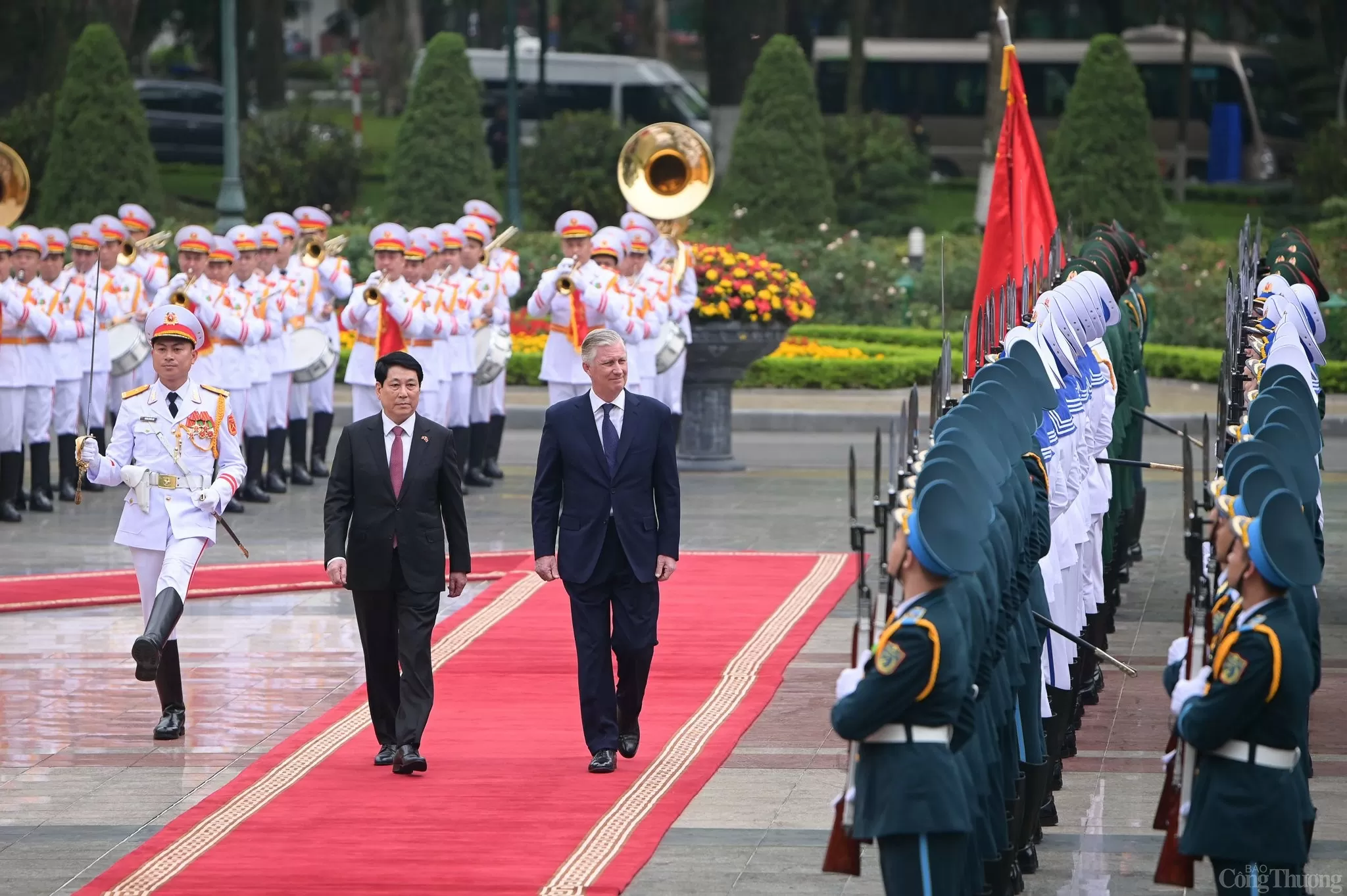 Chủ tịch nước Lương Cường chủ trì lễ đón Nhà vua Bỉ Philippe
