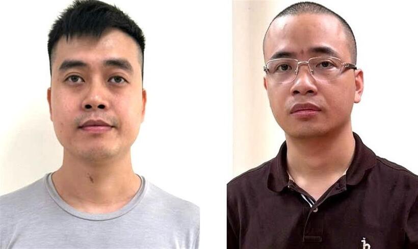 Các bị can Hoàng Quang Thịnh (bên trái) và La Khắc Minh. (Ảnh: Bộ Công an)