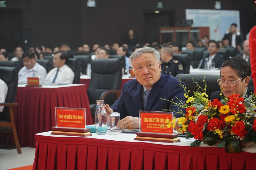 Phó Thủ tướng Thường trực Chính phủ Nguyễn Hòa Bình dự Lễ công bố Quyết định thành lập Khu thương mại tự do Đà Nẵng. Ảnh Vũ Lê