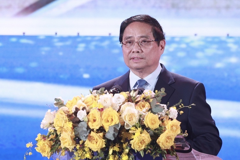 Thủ tướng Chính phủ Phạm Minh Chính dự và phát biểu tại lễ trao Giải Báo chí quốc gia lần thứ XIX - Ảnh: VGP/Nhật Bắc