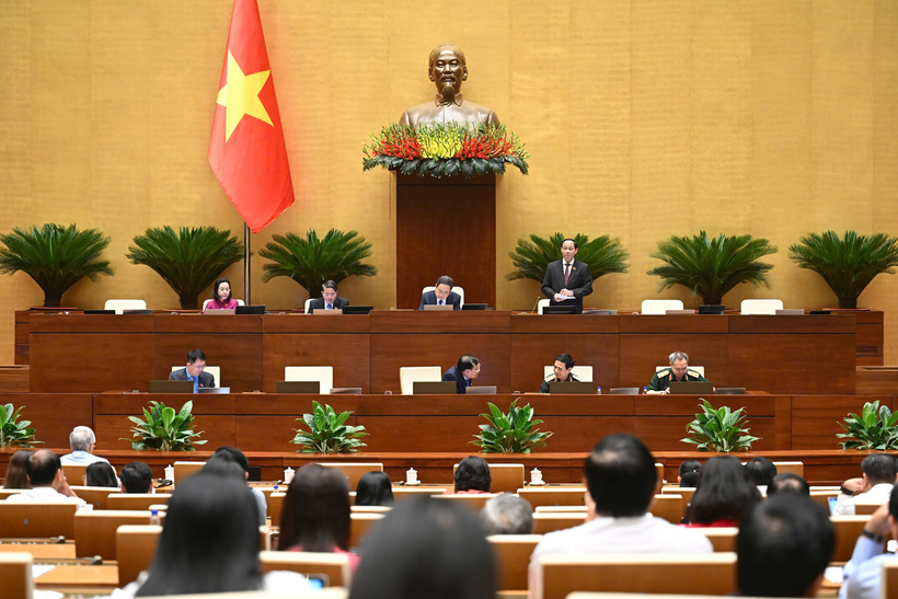 Sáng 26/6/2025, Quốc hội Thảo luận ở hội trường về dự án Luật Tình trạng khẩn cấp. Ảnh: VPQH