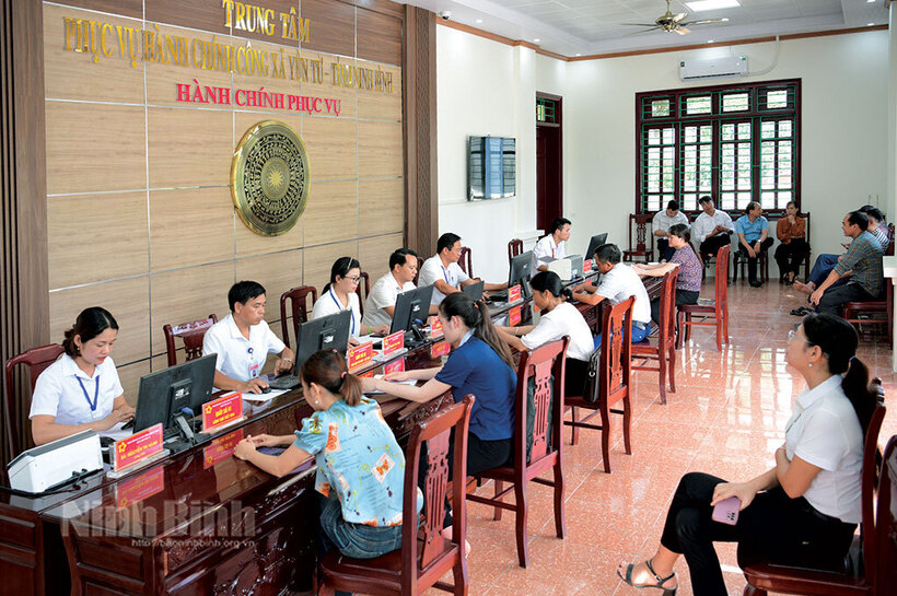 Trung tâm hành chính tỉnh Ninh Bình đảm bảo phục vụ người dân, doanh nghiệp thông suốt. Ảnh: Trường Giang