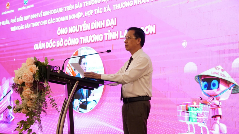 Ông Nguyễn Đình Đại, Giám đốc Sở Công Thương tỉnh Lạng Sơn phát biểu tại sự kiện