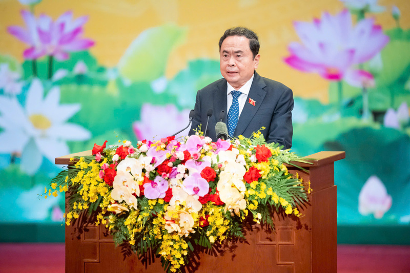 Chủ tịch Quốc hội Trần Thanh Mẫn phát biểu tại buổi gặp