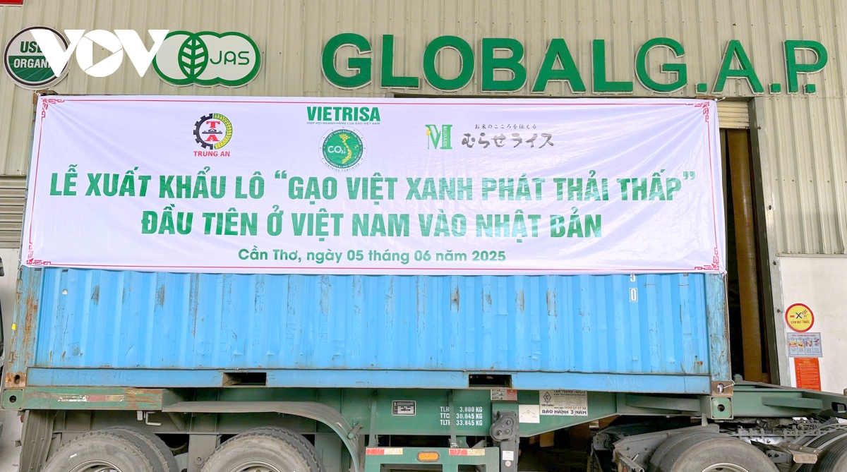 Xuất khẩu lô gạo Việt xanh, phát thải thấp đầu tiên sang Nhật Bản