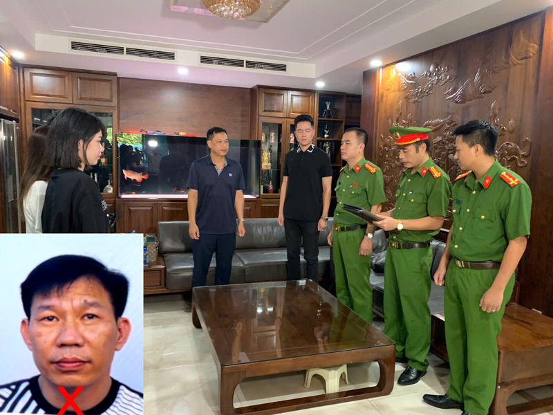 Triệu tập, khám xét khẩn cấp nơi ở của Nguyên Văn Mai, tức Mạnh gỗ (dấu X). Ảnh: Công an Thanh Hóa