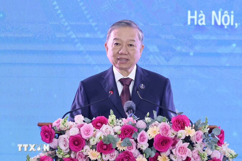Tổng Bí thư Tô Lâm phát biểu tại buổi lễ. Ảnh: TTXVN