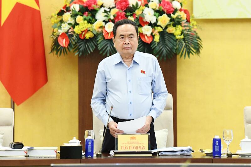 Chủ tịch Quốc hội Trần Thanh Mẫn phát biểu khai mạc phiên họp. Ảnh: Lâm Hiển