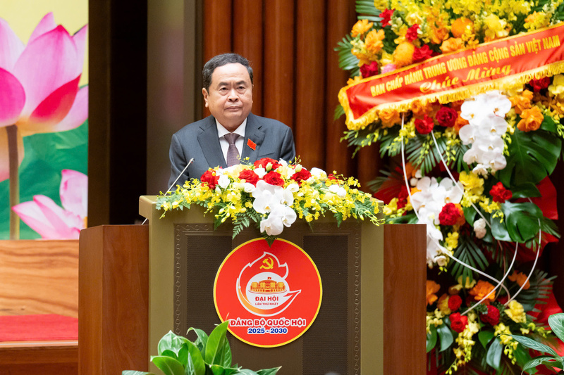 Bí thư Đảng uỷ Quốc hội, Chủ tịch Quốc hội Trần Thanh Mẫn phát biểu.