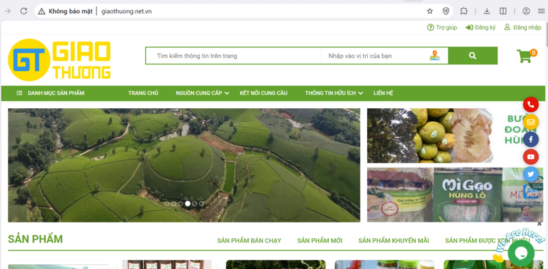 Sàn giao dịch thương mại điện tử tỉnh Phú Thọ, nơi giới thiệu các sản phẩm công nghiệp nông thông tiêu biểu, các sản phẩm OCOP. Ảnh chụp màn hình