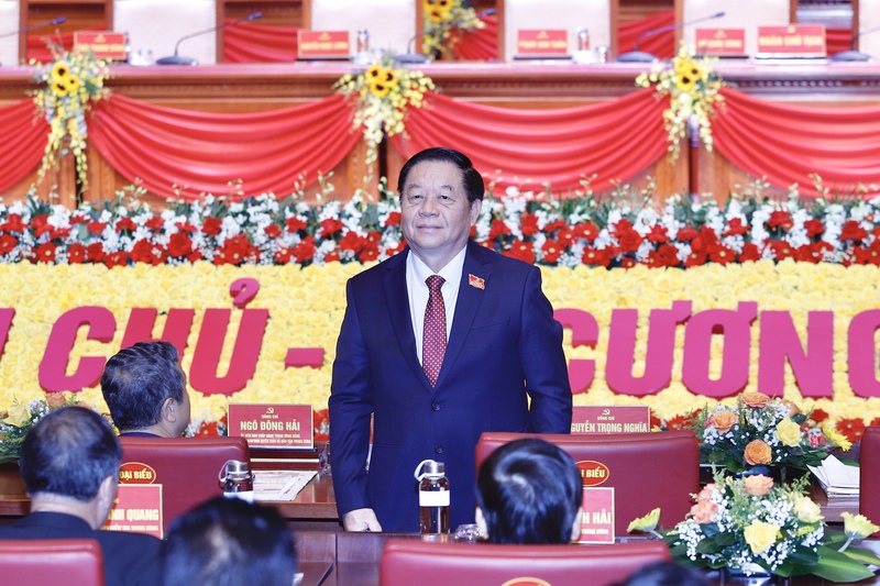 Đồng chí Nguyễn Trọng Nghĩa, Ủy viên Bộ Chính trị, Bí thư Trung ương Đảng, Trưởng Ban Tuyên giáo và Dân vận Trung ương dự và chỉ đạo Đại hội.