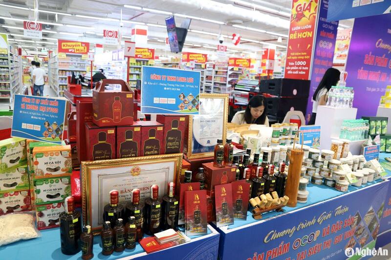 Xúc tiến, quảng bá sản phẩm OCOP và đặc sản Nghệ An. Ảnh: Báo Nghệ An