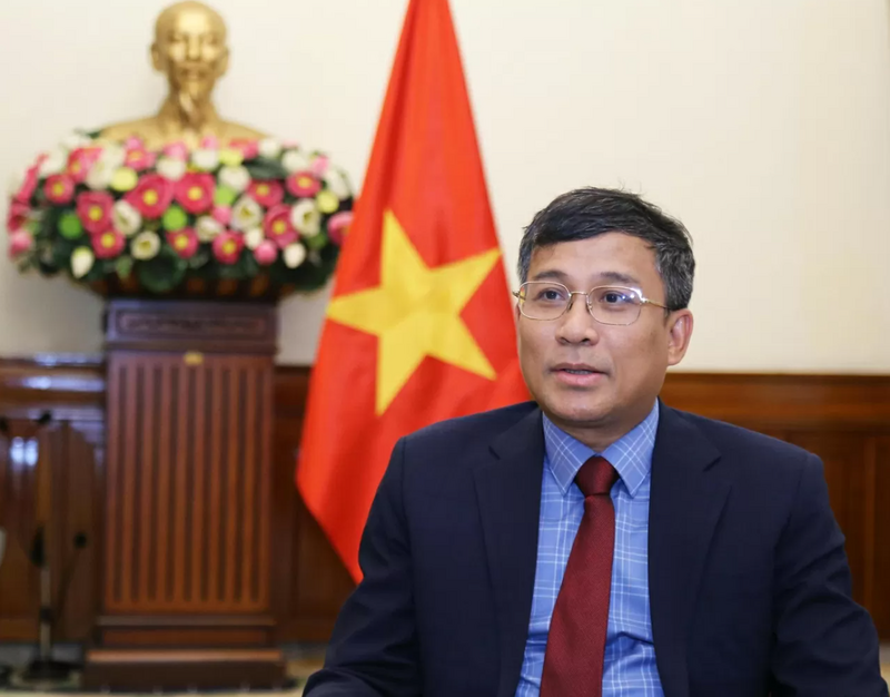 Thứ trưởng Thường trực Bộ Ngoại giao Nguyễn Minh Vũ trả lời báo chí về mục đích, ý nghĩa chuyến thăm cấp Nhà nước của Tổng Bí thư Tô Lâm tới Triều Tiên. Ảnh: Nguyễn Hồng.