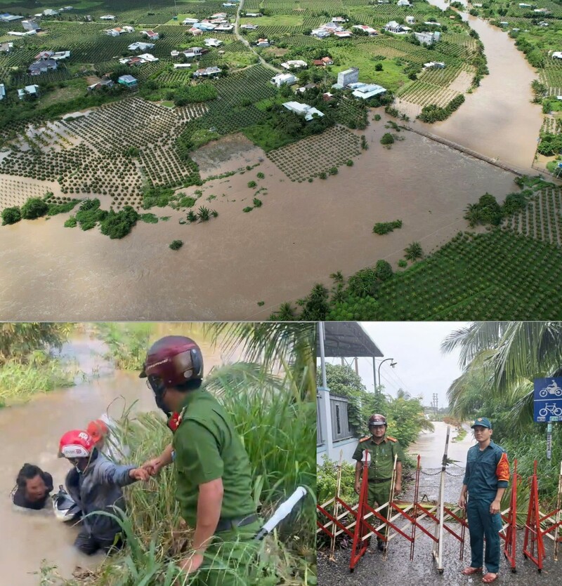 Mưa lũ gây thiệt hại nặng tại Lâm Đồng. Ảnh: Công an cung cấp
