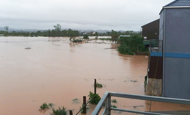 Mực nước ghi nhận tại một số tuyến đường giao thông thuộc xã Cẩm Duệ.