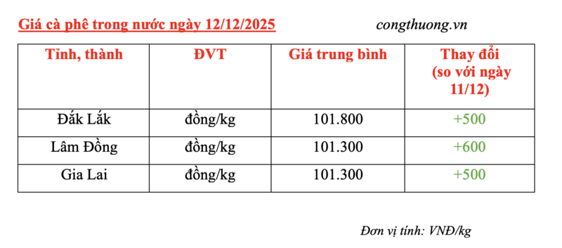 Giá cà phê hôm nay 12/12/2025: Tăng nhẹ - 4