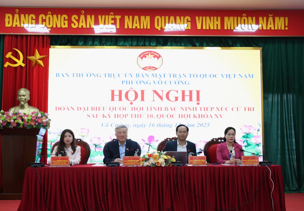 Phó Thủ tướng Thường trực Chính phủ Nguyễn Hòa Bình cùng Đoàn đại biểu Quốc hội tỉnh Bắc Ninh tiếp xúc cử tri phường Võ Cường sau Kỳ họp thứ 10, Quốc hội khóa XV - Ảnh: VGP/Nguyễn Hoàng Phó Thủ tướng Thường trực Chính phủ Nguyễn Hòa Bình cùng Đoàn đại biểu Quốc hội tỉnh Bắc Ninh tiếp xúc cử tri phường Võ Cường sau Kỳ họp thứ 10, Quốc hội khóa XV - Ảnh: VGP/Nguyễn Hoàng