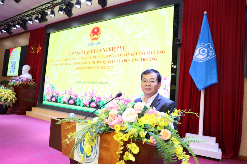 Ông Nguyễn Tân Thịnh - Cục trưởng Cục Quản lý công sản, Bộ Tài chính phát biểu