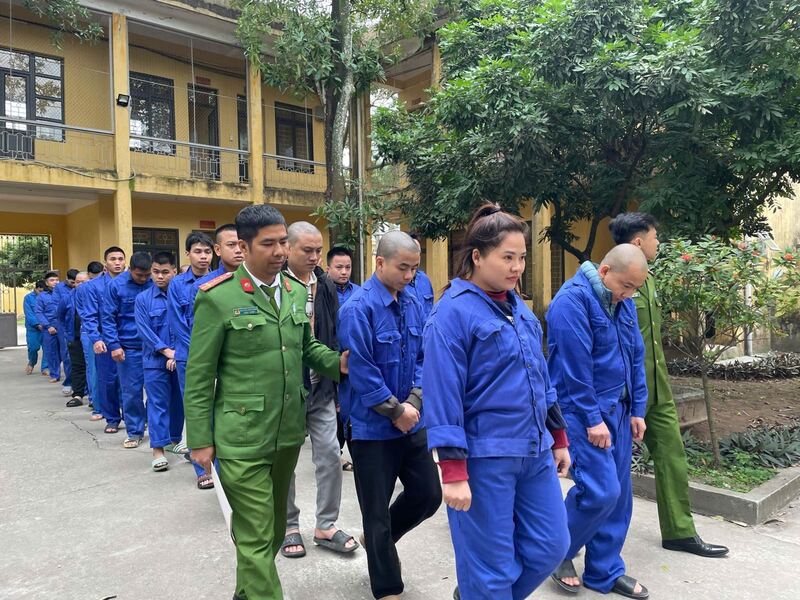 Các đối tượng trong vụ án. Ảnh: Công an tỉnh Hưng Yên