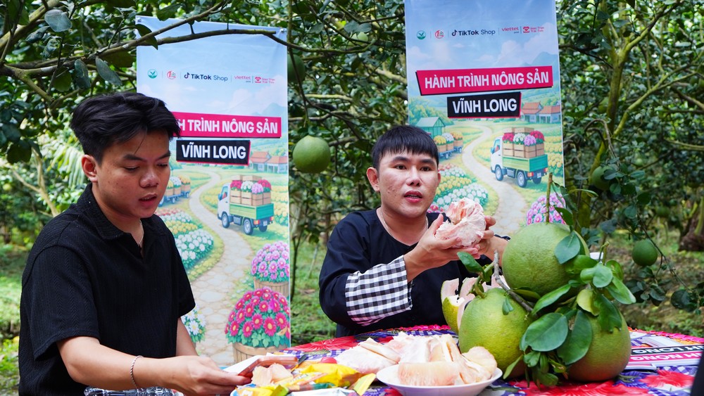 Livestream tại vườn góp phần mang lại mùa Tết ổn định hơn cho người dân xã Chợ Lách.