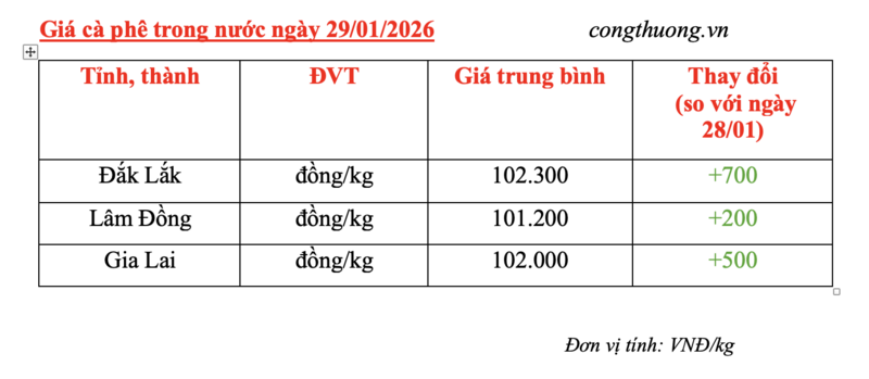 Giá cà phê hôm nay 29/1/2026: Tăng nhẹ 200 - 700 đồng/kg - 4