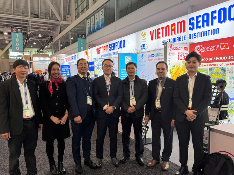 Cơ quan đại diện và Thương vụ Việt Nam tại Hoa Kỳ cùng đại diện VASEP và các doanh nghiệp xuất khẩu thủy sản Việt Nam tham dự Hội chợ Thủy sản Bắc Mỹ 2026.