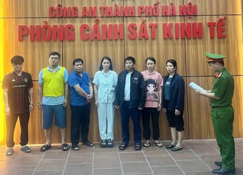 Các đối tượng bị khởi tố. Ảnh: Công an Hà Nội