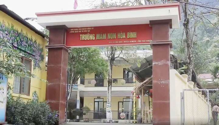 Trường Mầm non Hòa Bình (xã Văn Lăng, tỉnh Thái Nguyên). Ảnh minh hoạ