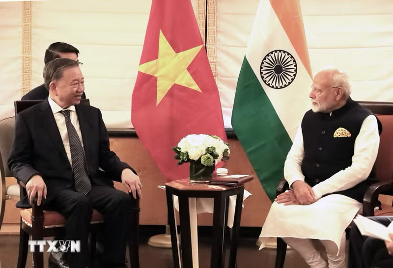 Tổng Bí thư, Chủ tịch nước Tô Lâm gặp Thủ tướng Ấn Độ Narendra Modi trong khuôn khổ chuyến tham dự Đại hội đồng Liên hợp quốc Khóa 79 và làm việc tại Hoa Kỳ, chiều 23/9/2024 (giờ địa phương), tại New York. Ảnh: Thanh Tuấn/TTXVN