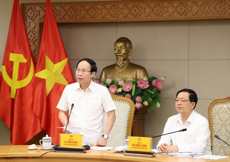 Phó Thủ tướng Lê Tiến Châu phát biểu tại cuộc họp - Ảnh VGP/Thu Sa
