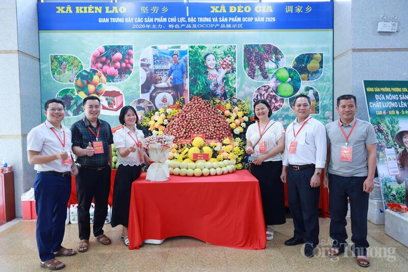 Không gian trưng bày vải của các địa phương tại hội nghị. Ảnh: Đăng Khoa