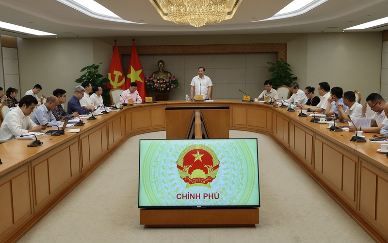Phó Thủ tướng Thường trực Phạm Gia Túc làm việc về tình hình xây dựng các nghị định hướng dẫn thi hành Luật Hàng không dân dụng Việt Nam - Ảnh: VGP/Phương Nguyên