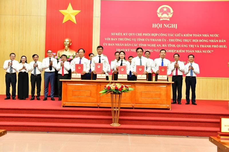 Kiểm toán nhà nước ký Quy chế phối hợp với Nghệ An, Hà Tĩnh, Quảng Trị và thành phố Huế
