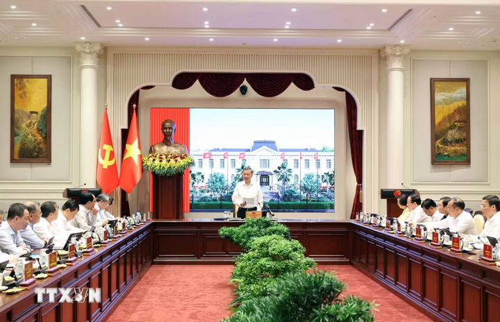 Tổng Bí thư, Chủ tịch nước Tô Lâm phát biểu chỉ đạo. Ảnh: Thống Nhất/TTXVN