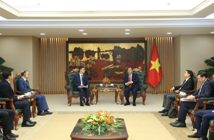 Phó Thủ tướng Thường trực Chính phủ Phạm Gia Túc khẳng định, Việt Nam luôn hoan nghênh, chào đón, khuyến kích PowerChina thúc đẩy, mở rộng các hoạt động hợp tác, đầu tư tại Việt Nam - Ảnh: chinhphu.vn/Nguyễn Hoàng