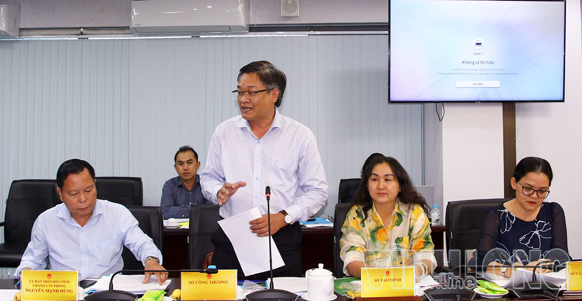 Đại diện Sở Công Thương phát biểu tại cuộc họp.